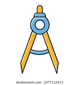 Drawing compass icon vector on trendy style for design and print