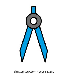 Drawing compass icon vector sign and symbols on trendy design