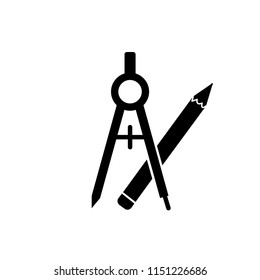 drawing compass icon vector template