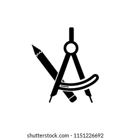 drawing compass icon vector template