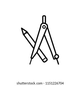drawing compass icon vector template
