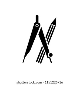 drawing compass icon vector template