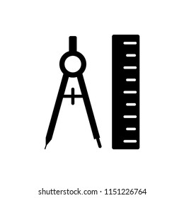 drawing compass icon vector template