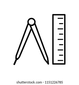 drawing compass icon vector template