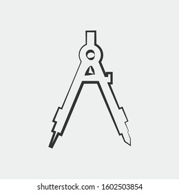 drawing compass icon vector for web and graphic design