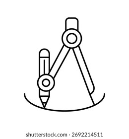 Ícone de bússola de desenho com fundo branco vetor ilustração stock
