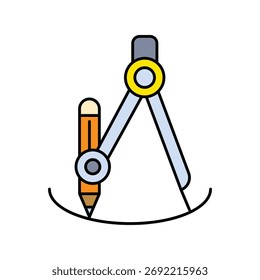 Ícone de bússola de desenho com fundo branco vetor ilustração stock