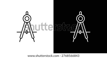 Drawing Compass icons isolated outline vector icon with editable stroke