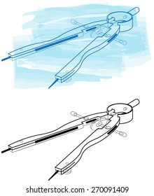 Drawing compass - Illustration Sketch Stage