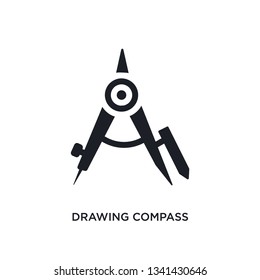 drawing compass isolated icon. simple element illustration from construction concept icons. drawing compass editable logo sign symbol design on white background. can be use for web and mobile