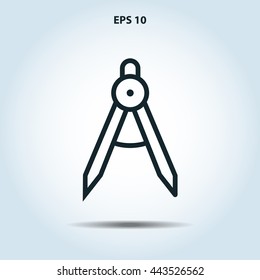 drawing compass line icon