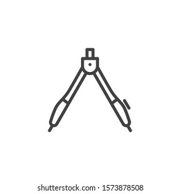 Drawing compass line icon. linear style sign for mobile concept and web design. Divider, Circinus outline vector icon. Symbol, logo illustration. Vector graphics