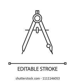 Drawing compass linear icon. Thin line illustration. Divider. Drafting contour symbol. Vector isolated outline drawing. Editable stroke