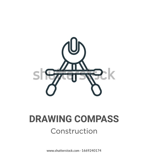 Drawing
compass outline vector icon. Thin line black drawing compass icon,
flat vector simple element illustration from editable construction
concept isolated stroke on white
background