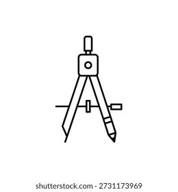 Drawing compass with pencil for geometry and technical drawing tools