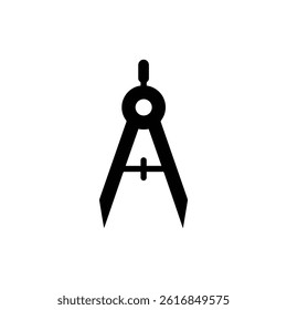 Drawing Compass with Pointed Ends Icon in Black Design