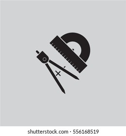 drawing compass and ruler icon