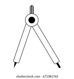 drawing compass school supply icon image 
