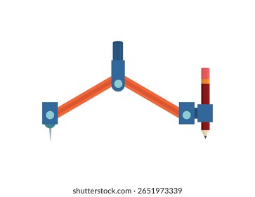 Drawing compass. Simple flat illustration