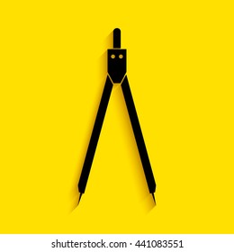 Drawing compass symbol for download. Vector icons for video, mobile apps, Web sites and print projects.