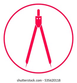 Drawing compass symbol for download. Vector icons for video, mobile apps, Web sites and print projects