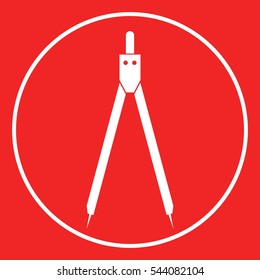 Drawing compass symbol for download. Vector icons for video, mobile apps, Web sites and print projects