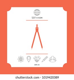 Drawing compass symbol. Element for your design