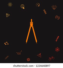 Drawing compass symbol . Graphic elements for your design