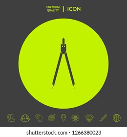 Drawing compass symbol . Graphic elements for your design