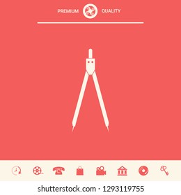 Drawing compass symbol . Graphic elements for your design