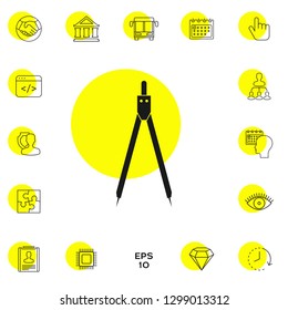 Drawing compass symbol . Graphic elements for your design