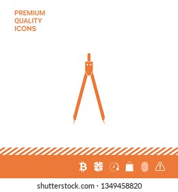 Drawing compass symbol . Graphic elements for your design
