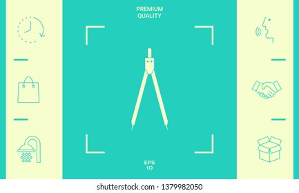 Drawing compass symbol . Graphic elements for your design