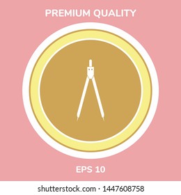 Drawing compass symbol . Graphic elements for your design