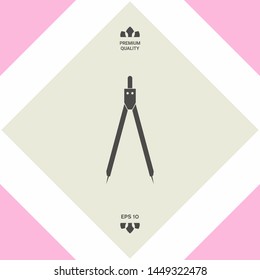 Drawing compass symbol . Graphic elements for your design