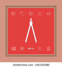 Drawing compass symbol . Graphic elements for your design