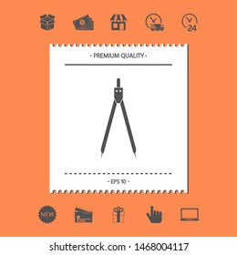 Drawing compass symbol . Graphic elements for your design