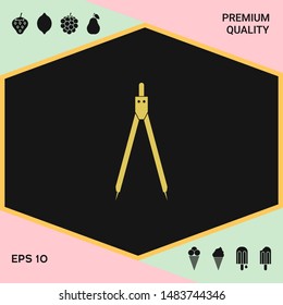 Drawing compass symbol . Graphic elements for your design