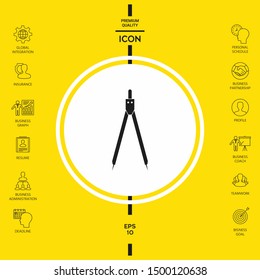 Drawing compass symbol . Graphic elements for your design