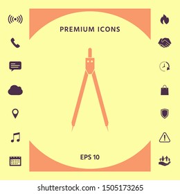 Drawing compass symbol . Graphic elements for your design