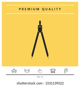 Drawing compass symbol . Graphic elements for your design