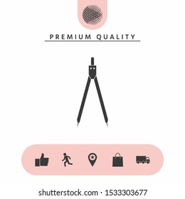 Drawing compass symbol . Graphic elements for your design