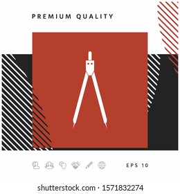 Drawing compass symbol . Graphic elements for your design