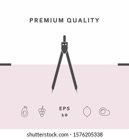 Drawing compass symbol . Graphic elements for your design