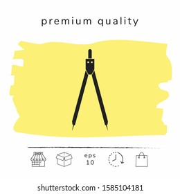 Drawing compass symbol . Graphic elements for your design