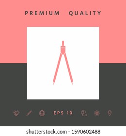 Drawing compass symbol . Graphic elements for your design