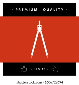Drawing compass symbol . Graphic elements for your design