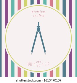 Drawing compass symbol . Graphic elements for your design