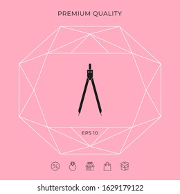Drawing compass symbol . Graphic elements for your design