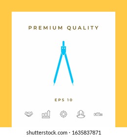 Drawing compass symbol . Graphic elements for your design